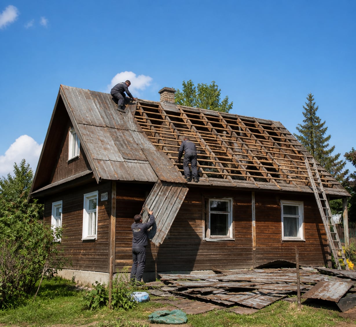 Демонтаж кровли и крыши в Черногорске