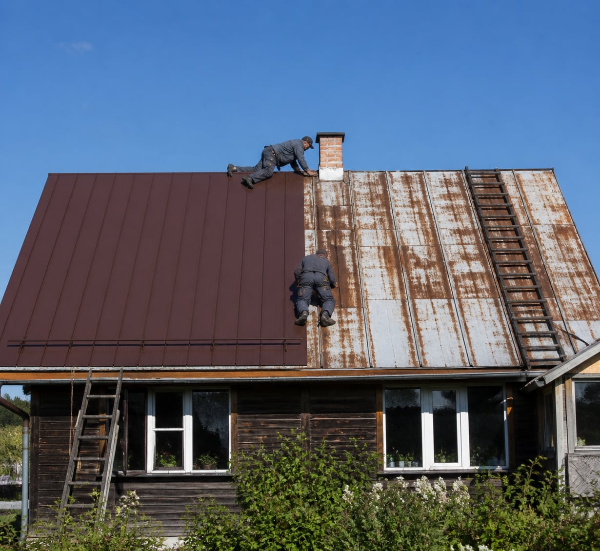 Ремонт металлической кровли в Черногорске
