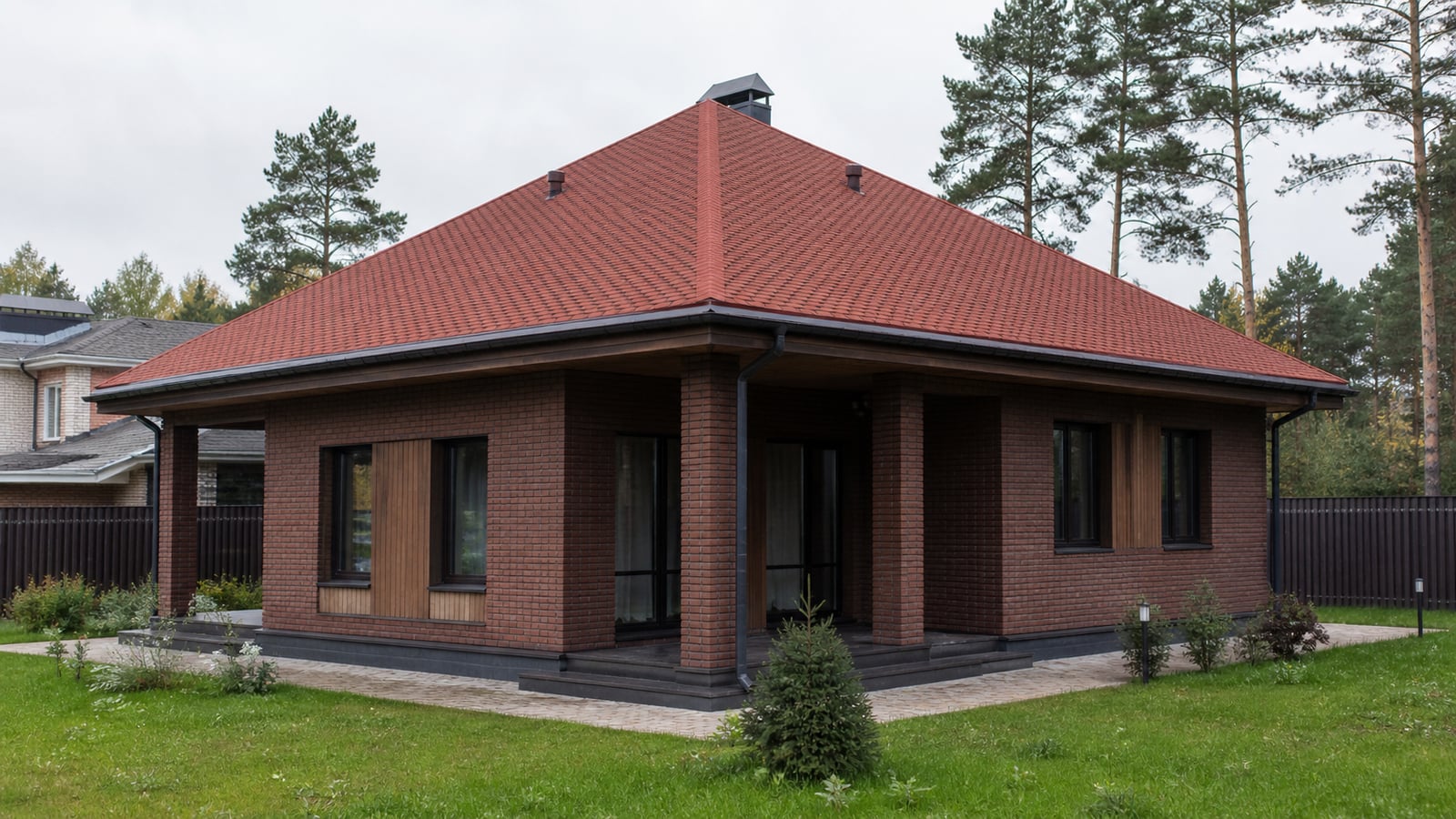 Шатровая крыша на квадратном доме, Чехов, 120 м²