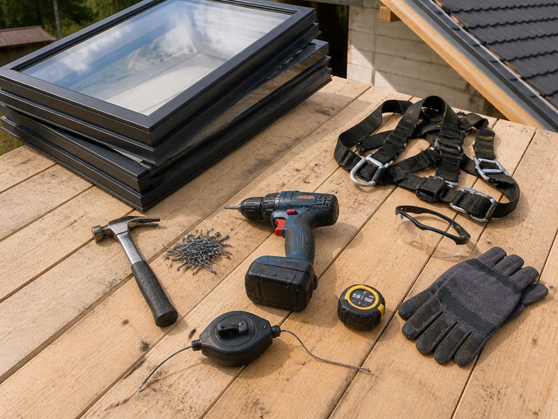 Что входит в смету: tools and materials laid out — Установка мансардных окон